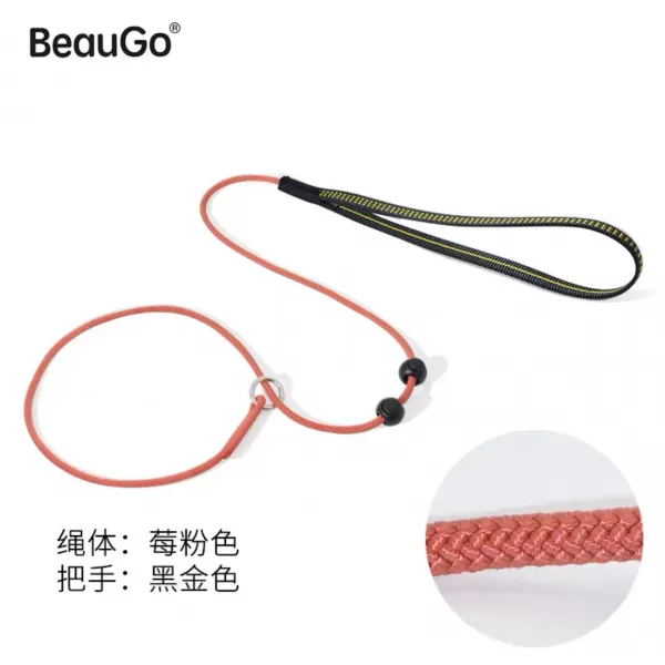 리드줄 BEAUGO 베버제 일체 식 방폭 충돌함 전업 훈육하고 수행하다 나일론 P형 체인 개를산책시키다 1982499628, 1. 8메터 총 길이다 (5mm 직경, 베리 핑크 블랙