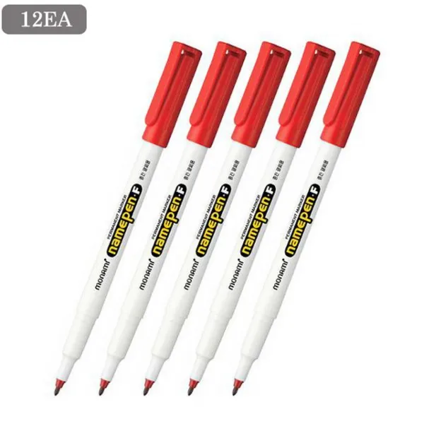 촁셨괏문구 모나미 중간글씨용 네임펜f 1.0mm 적색 12ea 넋쇤쓴 Bk77a=3l3om 사무용품 필기도구 네임펜 이선택짱! 본상품선택