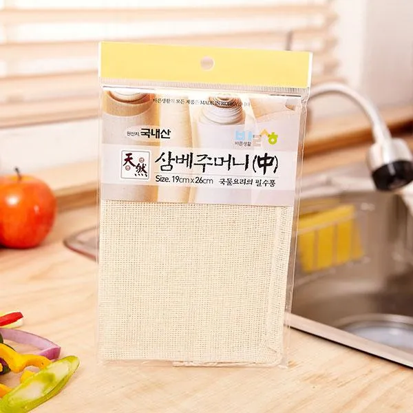 (4개묶음)바른삼베주머니- 중-19x26 OJH-24154 걸음망 육수망 거름망 멸치망 다시다통