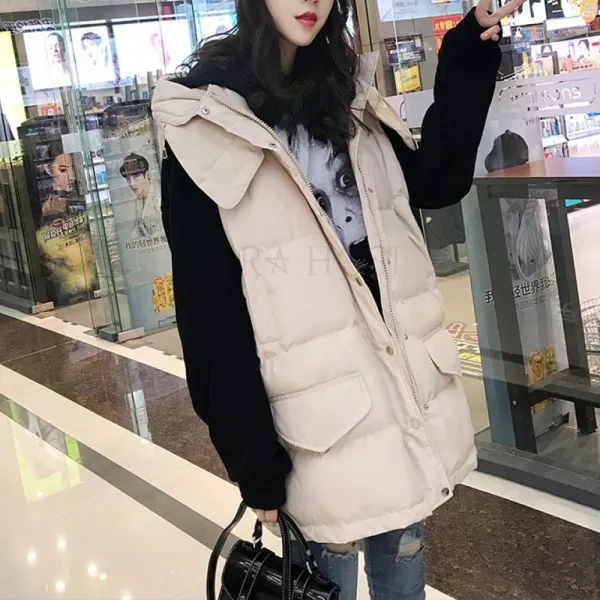 kirahosi 롱 패딩 베스트 민소매 조끼 데일리 127호+덧신증정 AGlh5vcb