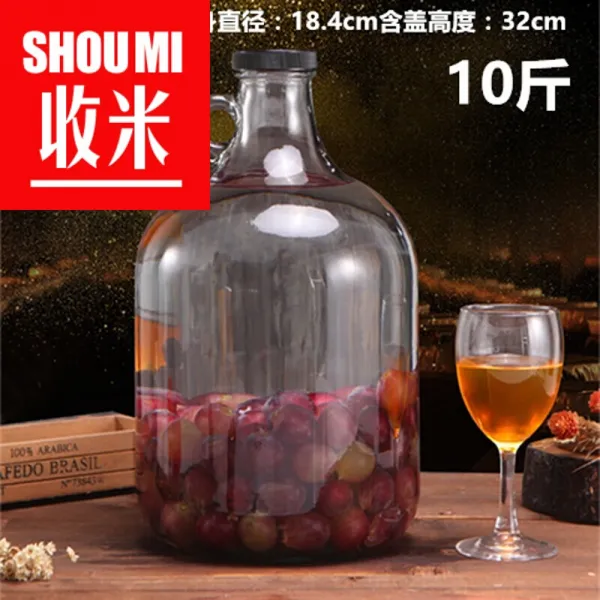 유리 거품 술병 포도 자체 양조 주 용기 미국 캘 리 포 니 아주 와인 거품 술병 작 게 밀봉 조 2 - 10 근 약주 병 과일주 병 양조 병 사이즈 업그레이드 금액 첨가 첨가 량 500 ml