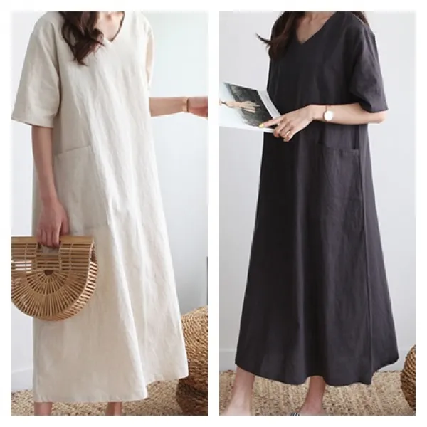 Sh스타일 여성린넨원피스 롱원피스