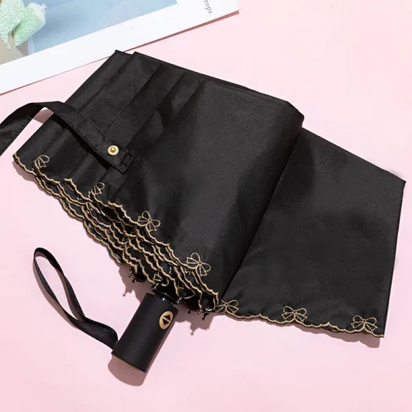 전자동 선우산 선셋 앤티크 심플 파라솔 여 자외선 차단 스마트 휴대용 투, 전자동 타입 mdash블랙