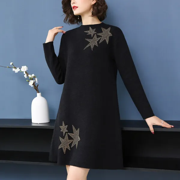 와이오에이전시 작은 키 마담 엄마옷 가을옷 이니트 하프기장 중년 여성 가을겨울원피스