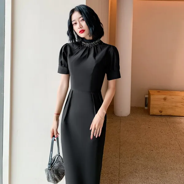라이프영 블랙 스몰 드레스 여 파티 슬림 고급스러움 가벼운 프렌치