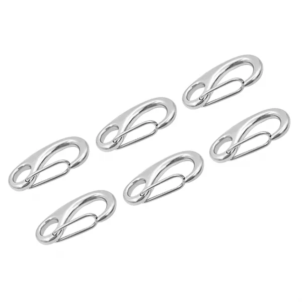 Zeyuan 스테인리스 봄 스냅 걸이는 Carabiner 클로 바다 급료 50mm Portable를 자릅니다, 6 개, 316 스테인리스, 은