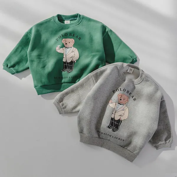 꼬마취향 유아기모맨투맨 테디베어나염 5호~15호 