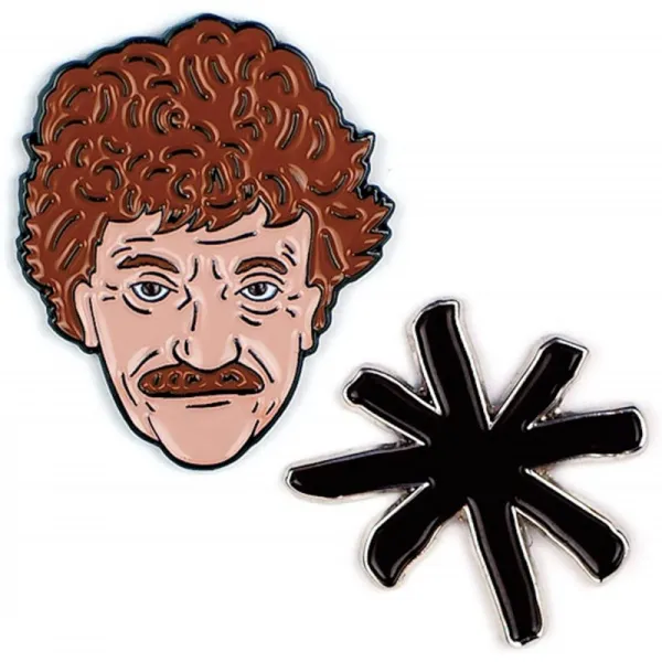 실업자 철학자 길드 Vonnegut 및 별표 에나멜 핀 세트 2 고유 색상 금속 옷깃 핀