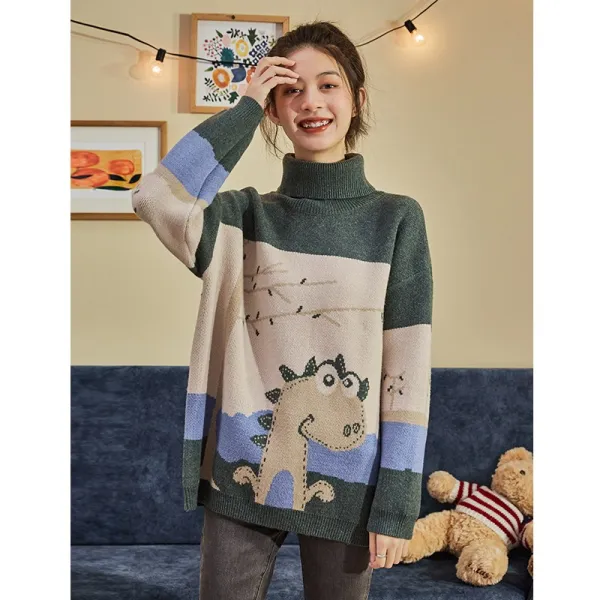 쿠팡 당사자 겨울 가을 계절 여성 라운드넥 풀오버니트 와이드 루즈핏 핏아우터