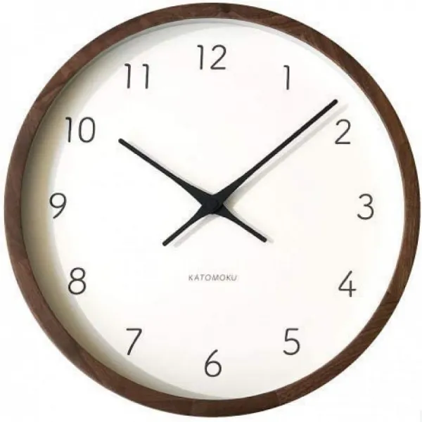 KATOMOKU muku round wall clock 7 월넛 전파 시계 연속 초침 km-93RC φ306mm, 단일상품