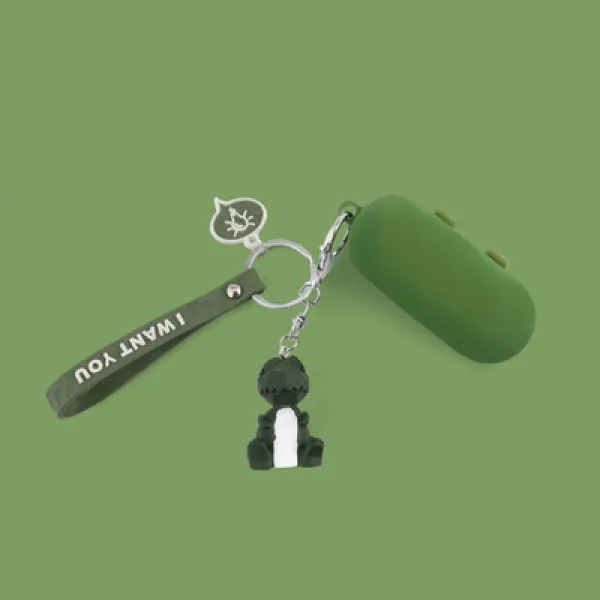 영예로운 flypods 젊음의 freebuds 열향의 케이스 무선 블루투스 이어폰 실리콘, 영캐주얼 그린 다이노스 끈