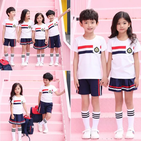 학생 개회식 의류 유치원 복장 여름 교복 반팔 세트