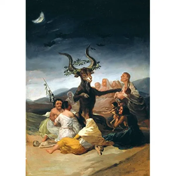 NMT 12X16 Francisco de Goya : 마녀의 안식일 (위대한 염소의 숭배) 차고에 대한 레트로 철 그림 금속 경고 플라크 아 - P0887086ZHXN998, 기본