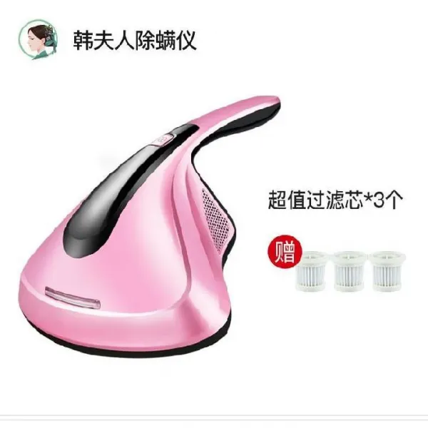 청소기 기핸들 먼지흡입 진드기제거 침대위 끈퍼플 외부 가정용 진드기흡수기 국다용도, T02-체리블라썸+3개 오리지널포장 필터