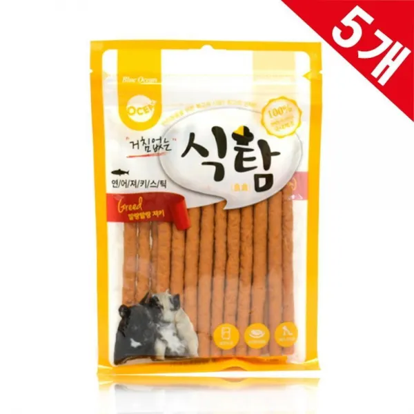 프렌치불독 개고기간식 시츄 반려견져키 연어 5묶음, 1개