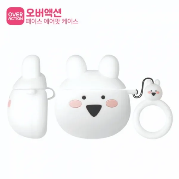 케이스파니 정품 오버액션 페이스 에어팟 케이스, 오버액션 페이스 에어팟_화이트