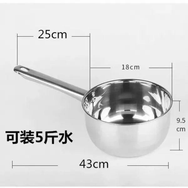 멜팅팟 두꺼운 식료품 클래스 스테인리스 스틴 긴 자루 말참견함 가정용 주방 키친 식당 푸다 짧은 거리가 된다 때리다, 18cm 긴 자루