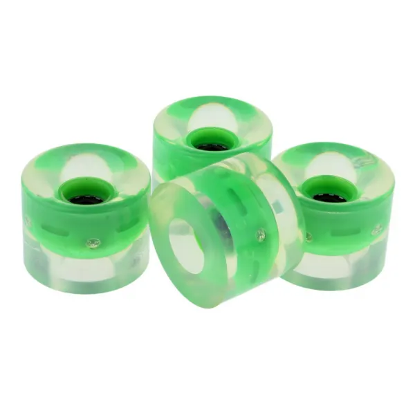 ZLD 4 개의 PC는 스케이트 보드 Longboard를위한 자석 중핵을 가진 바퀴 섬광 60mm를 불이 켜집니다, 초록