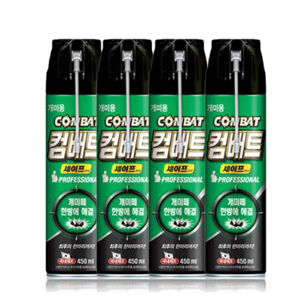 컴배트 개미 살충제 세이프 에어졸 450ml 4개