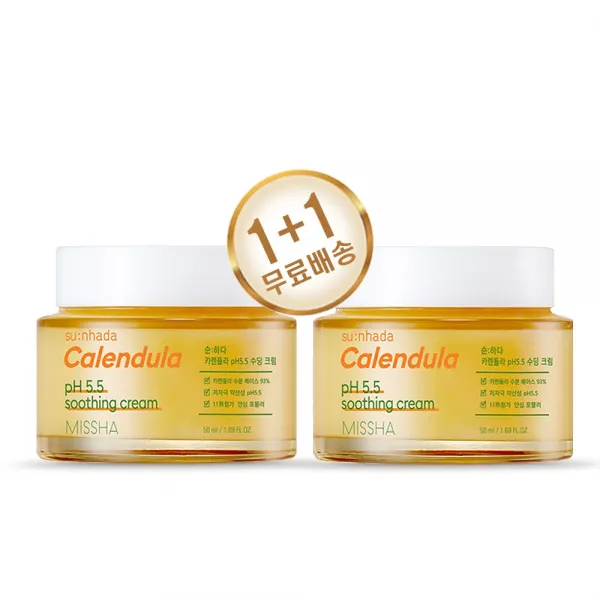 미샤 순하다 카렌듈라 PH5.5 수딩 크림 50ml 1+1, 1개