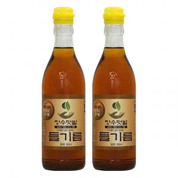 장수텃밭 들기름 세트, 350ml, 2병