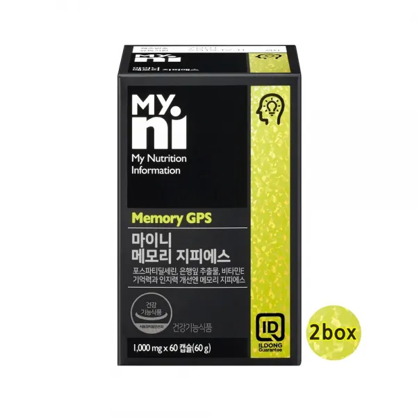 일동제약 마이니 두뇌건강 기억력 영양제 Ps 포스파티딜세린 징크 홍삼 은행잎 추출물 수험생 노년층 메모리 인지력 개선 60캡슐 2box