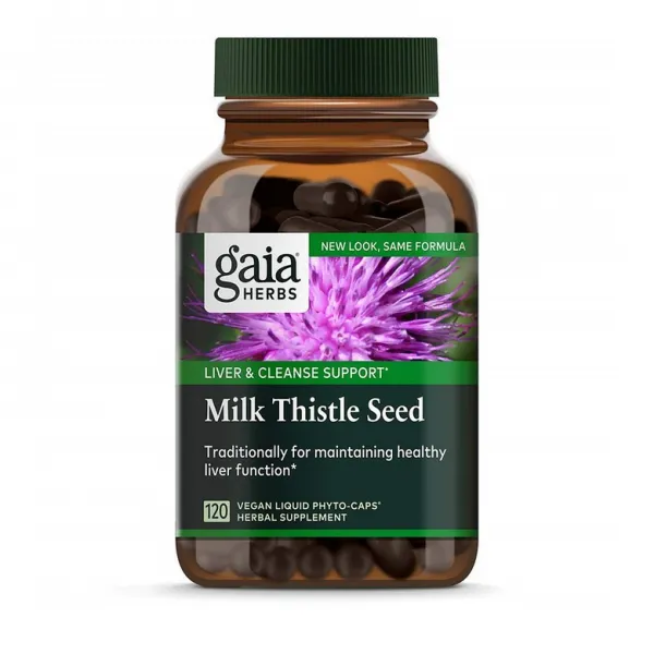 Gaia Herbs (2팩) 가이아 허브스 밀크시슬 600mg 120정 피곤할때영양제 간보조제, 1mg, 2개
