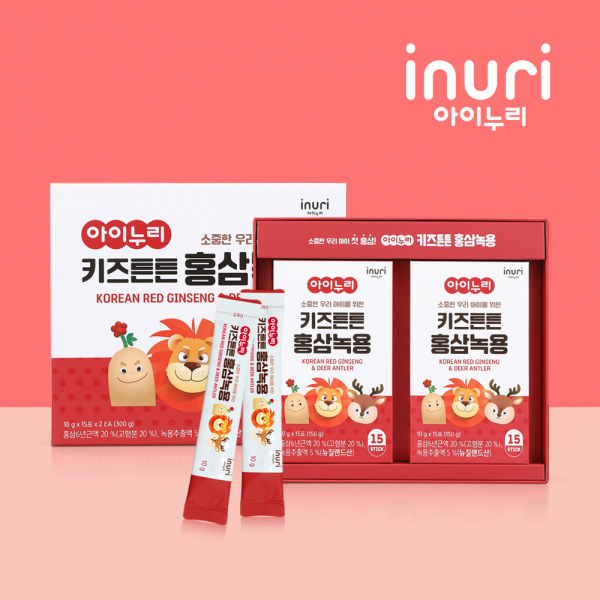 [아이누리] 키즈튼튼 홍삼녹용 25%함유 프리미엄 스틱형, 3박스, 30포