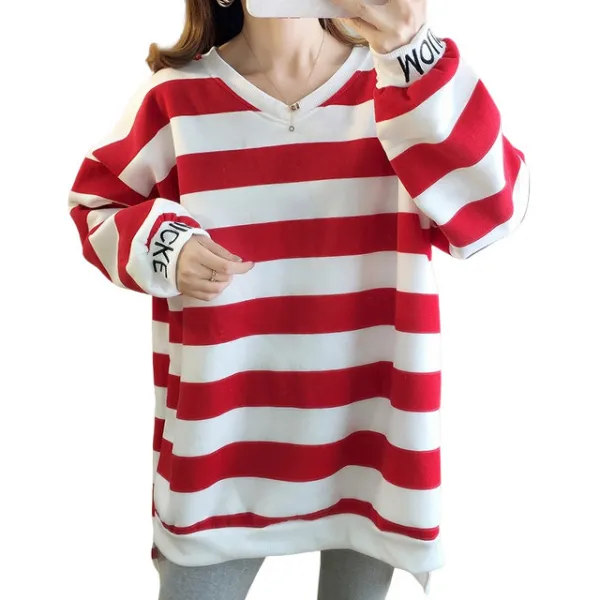 리더스타 여성긴팔티 루즈핏 큰사이즈 자체제작 기모 맨투맨