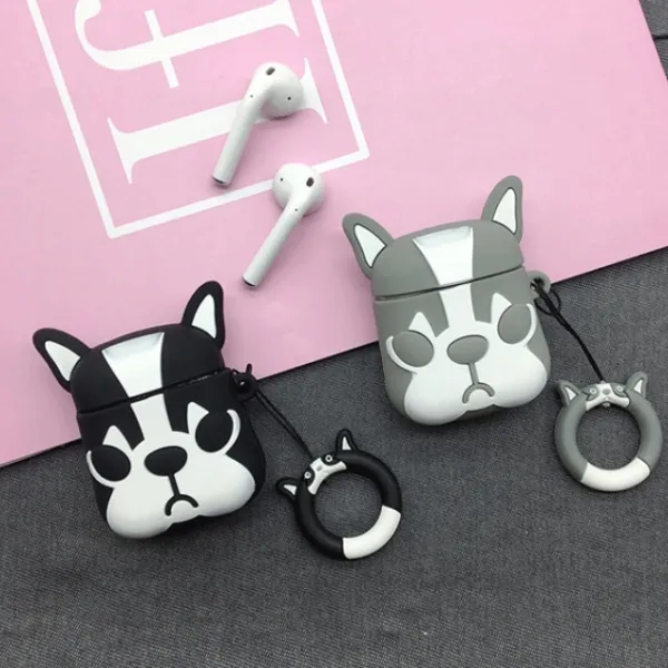 불도그 아이팟 실리콘 케이스 그레이 캐릭터케이스 캐릭터 에어팟 에어팟케이스 디자인케이스 무선이어폰 실리콘케이스 본상품 선택