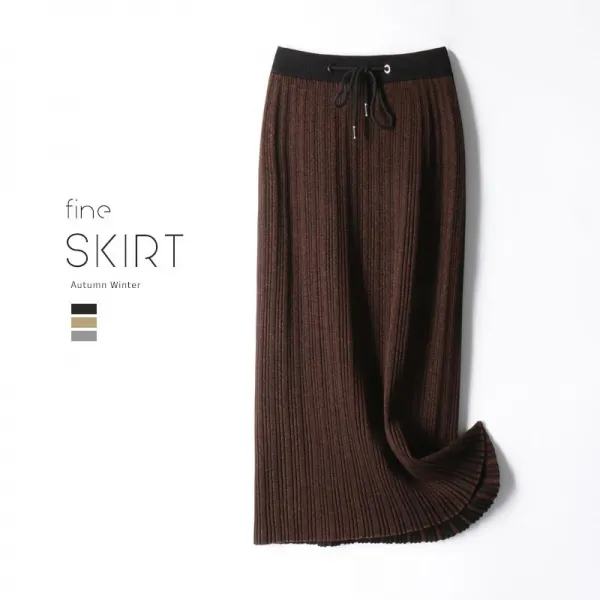 2017 겨울 가을 빅사이즈 여성의류 플리츠 치마 니트 롱원피스 1803