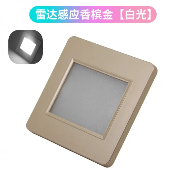 Jan.07 284번 led 야등 86형 임베디드 인체의 발등 통로계단 답보등 불빛제어 레이더감지등Z, 레이더 감지 샴페인 골 드 [백색 광]