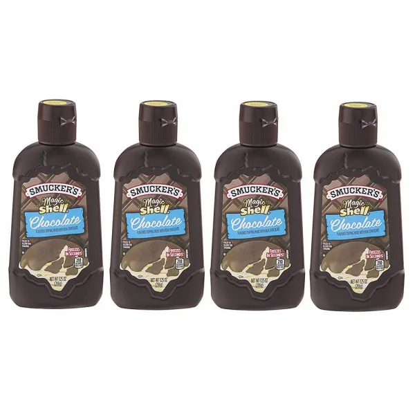 Smuckers Magic Shell 스머커스 매직 쉘 아이스크림 토핑 초콜릿 맛 7.25oz 4팩, 1개