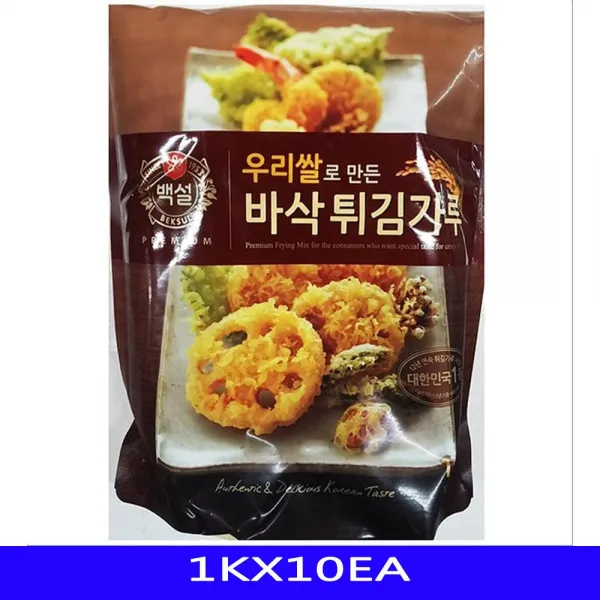 우리쌀 튀김가루 업소용 곡류가공품 백설 1KX10EA [SN:3CE0A7#611], [W3CE0A7], 단일상품(무옵션)　　[#611]▷