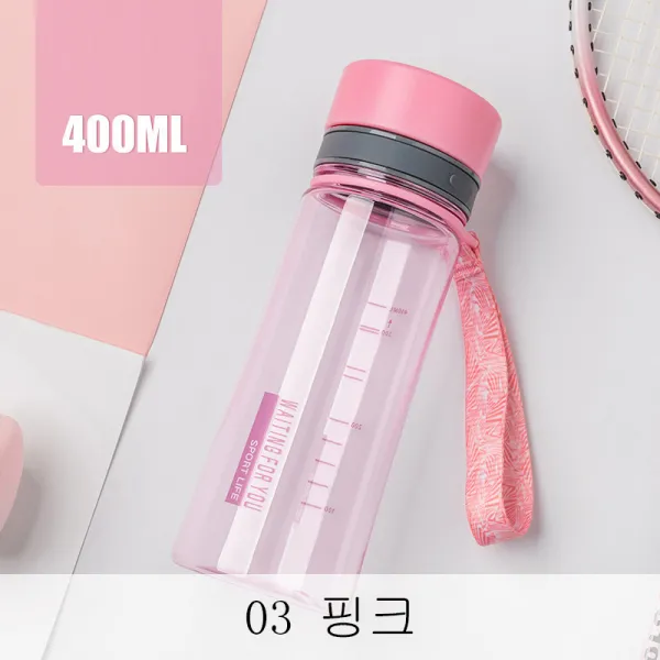뉴타임즈2 스포츠 물병 대용량 운동물 컵 남 녀 학생 쉽게 컵 던지지 방지 심플 참신하고 맑은 모계 휴대용 플라스틱 컵 XZ04 A10, 03 핑크