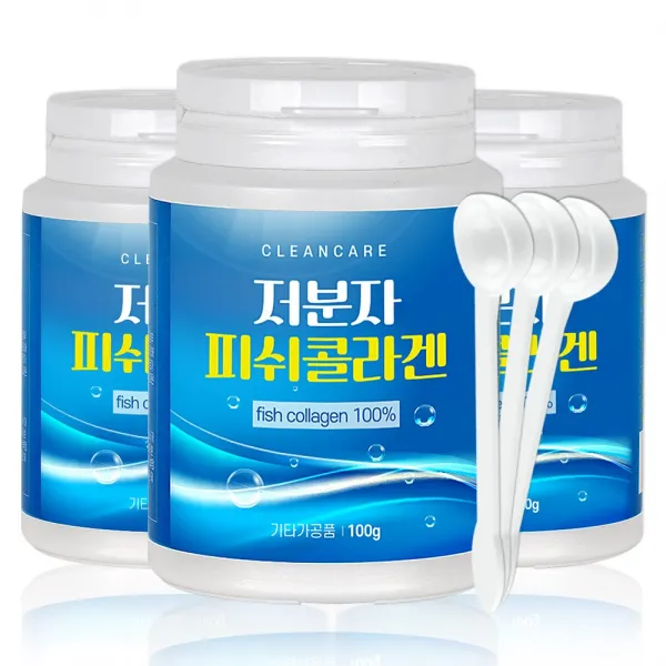 먹는콜라겐 저분자 피쉬 콜라겐 1000달톤 어류콜라겐 펩타이드 가루, 3통, 100g