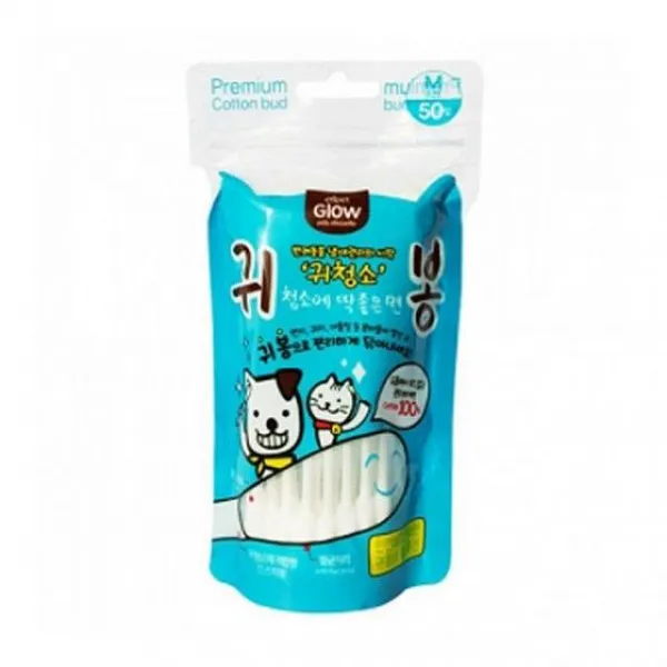 차이나차차 반려동물 귀청소 귀봉 50p M 2개 강아지귀면봉 펫 강아지 고양이 면봉