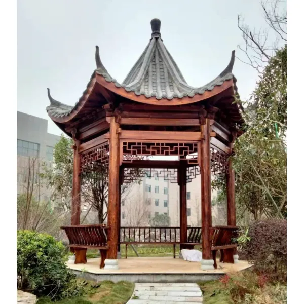 DIPYLON 야외정자 옥외고건물 2층 정자 원목탄화원 임경지구 육각팔각 빌라 장랑 방부 간이 목조 가옥, 고건육각정/미가정 주문형 연락처 서비스