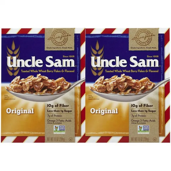 [미국직구]Uncle Sam 토스트 통밀 딸기 플레이크 아마씨 오리지널 시리얼 박스 10oz 2 PK, 선택, 상세설명참조