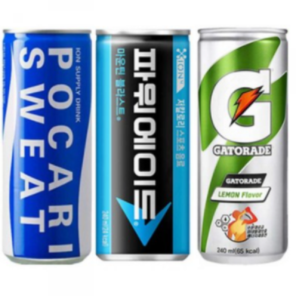 파워에이드 240ml &게토레이 240ml &포카리스웨트 245ml X 각10개(총30개) 이온음료 스포츠음료 캔음료 갈증해소 비타민음료 수분섭취 운동전후 음료수, 30개