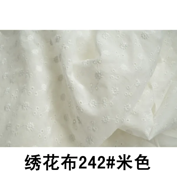 자수원단 리틀데이지 플라워 가벼운 통기성 봄여름 겉감 펀칭 패브릭, T01-242# 베이지색 반미터 가격
