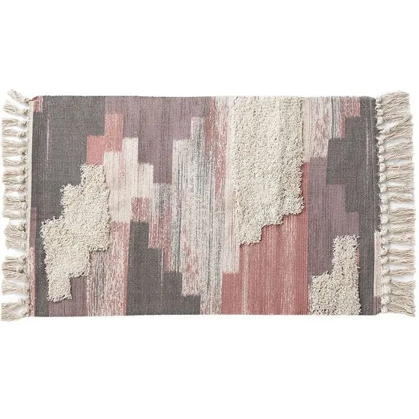 수제쿠션 북유럽 인디언 순수 수제 술면 나병 매트 소파 타월 로비 화장실 술 수건 태피스트리 03 레드_01 60 90 센치 메터