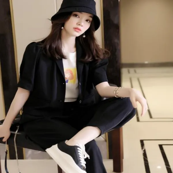 너는 할 수 있어 줄곧 이렇게 솨 증명 쓸데없다 경량 곧추서다 블랙 테이퍼드바지