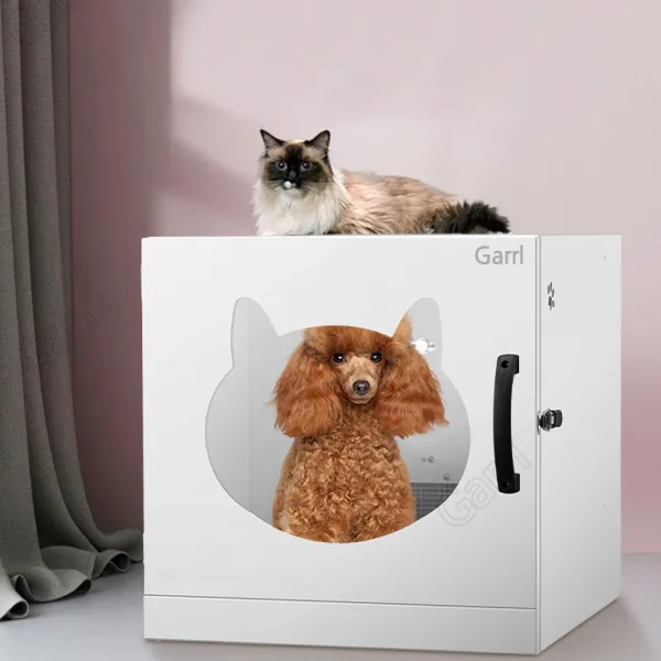 Garrl 반려동물 스마트 드라이룸 자동건조기 강아지 고양이 드라이기 애견 건조함 가정용 펫 드라이룸, 화이트