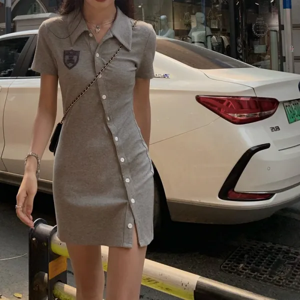 위듀코리아 여름블랙원피스 그림 풀다 남한 스위하트 곰돌이 넥 힙랩 슬림핏 반팔