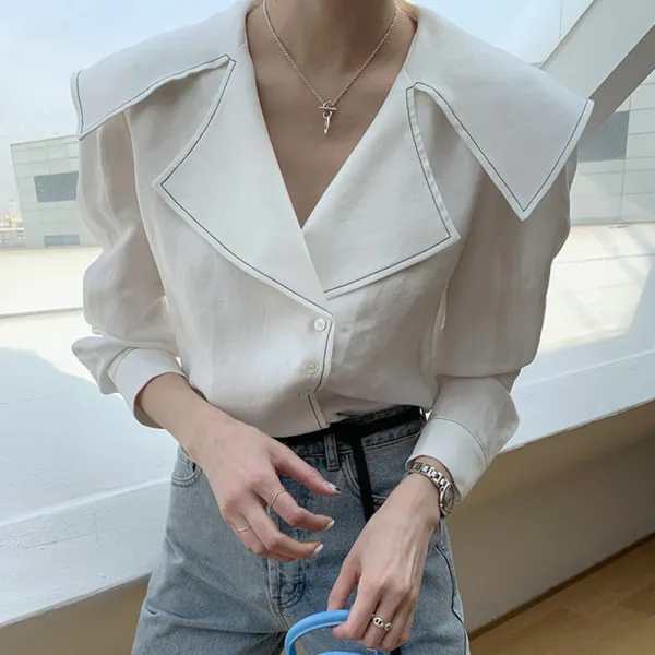 일상화보 리스트 여성 빅카라 블라우스