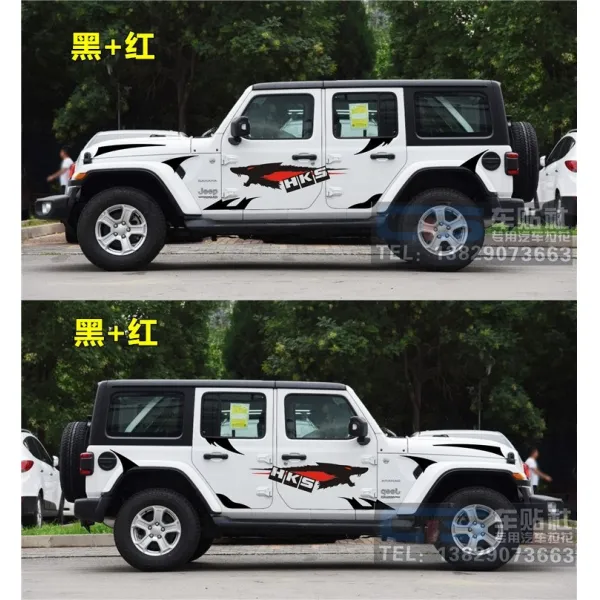 바람구름 쇼핑센터 엠블럼미키 카본필름 지프 JEEP 몰이꾼 자유 의협심이 강함 크로스컨트리 BJ40 개성 가랜드 낭아 차량, 본 재질 블랙 레드