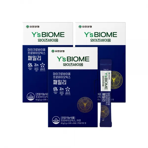 와이즈바이옴 유한양행 패밀리 유산균 (하희라 유산균), 60g, 3개