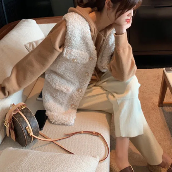 여성 캐주얼 겨울 털조끼 쁘띠양털 베스트 여외 2019 가을 루즈핏 조끼