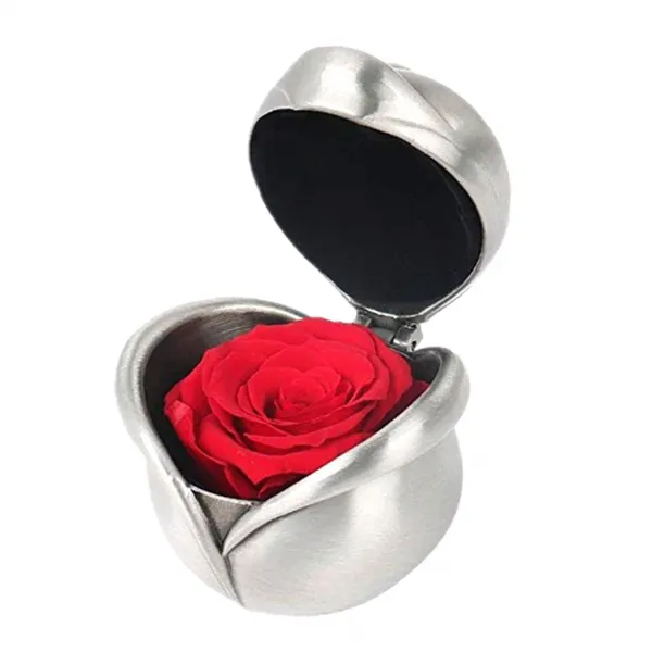 JC 발렌타인 선물 수제 프리 자 브드 플라워 로즈 에버래스팅 로즈-레드-실버